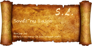Sovány Lajos névjegykártya